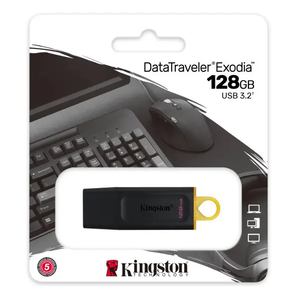 Flash Drive 128GB USB 3.2 Kingston DataTraveler Exodia black/yellow DTX/128GB