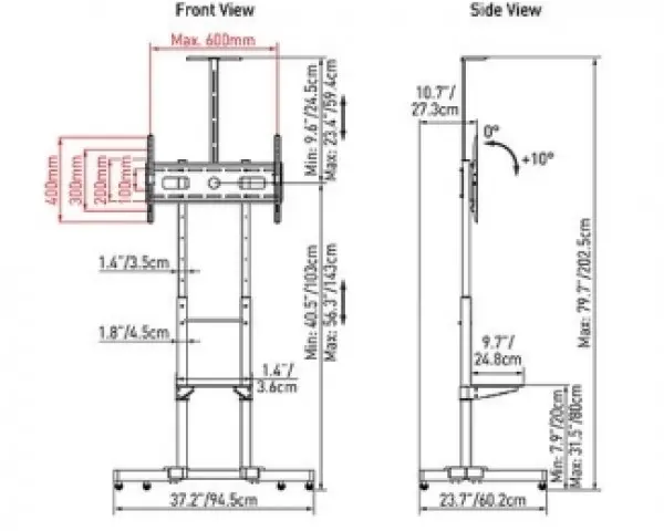 BARKAN SW452.B LCD TV nosač do 80'' za ravne i zakrivljene televizore