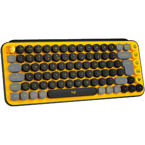 LOGITECH POP Keys Wireless Mechanical Keyboard With Emoji Keys - BLAST_YELLOW - US INTL - BT  - INTNL - BOLT ( 920-010735 ) 