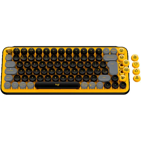 LOGITECH POP Keys Wireless Mechanical Keyboard With Emoji Keys - BLAST_YELLOW - US INTL - BT  - INTNL - BOLT ( 920-010735 ) 