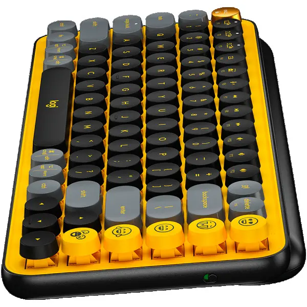LOGITECH POP Keys Wireless Mechanical Keyboard With Emoji Keys - BLAST_YELLOW - US INTL - BT  - INTNL - BOLT ( 920-010735 ) 