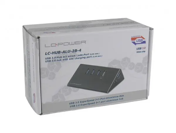 USB LC Power LC-HUB-ALU-2B-4 HUB 4port USB3.0 Aluminium New