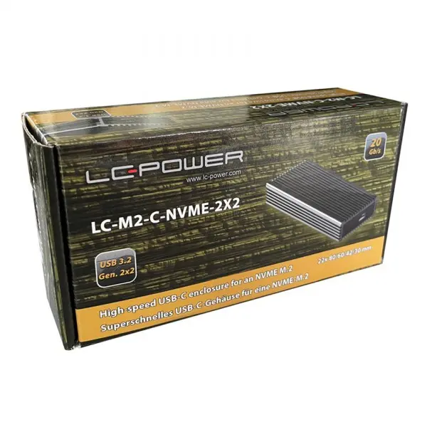 HDD Rack LC Power LC-M2-C-NVME-2X2 - M.2 SSD Enclosure Gen 2x2