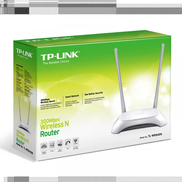 Wireless Router TP-Link TL-WR840N 300Mbps/ext2x5dB/2,4GHz/1WAN/4Lan/USB