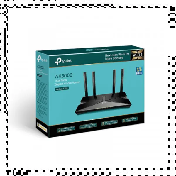 Wireless Router TP-Link Archer AX50 AX3000 Wi-Fi 6/2402 Mbps/4x ext antena/4GLAN/1WAN/USB 3.0