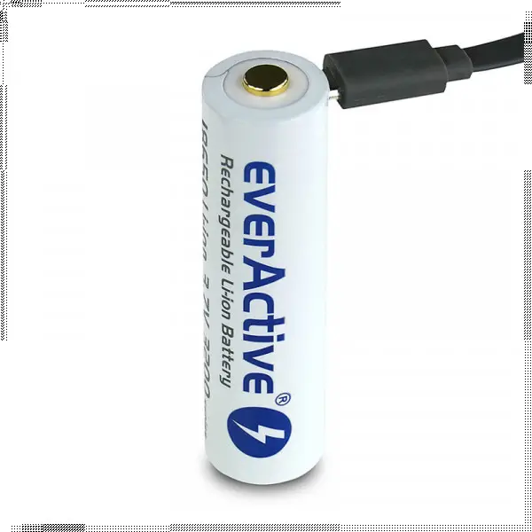 Industrijska punjiva baterija 3200 mAh EverActive + micro USB 18650
