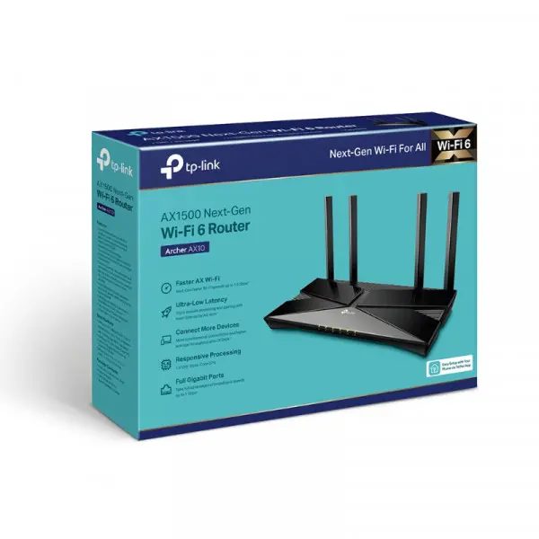 Wireless Router TP-Link Archer AX10 AX1500 Wi-Fi 6/ext4x5dB/2,4GHz&5GHz/1WAN/4LAN