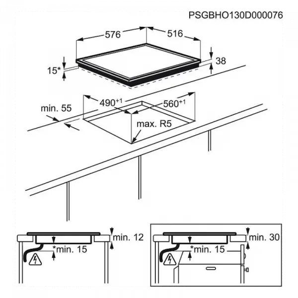 Ugradna ploča Electrolux EHF6346XOK širina 60cm/keramička ploča/digitalne komande