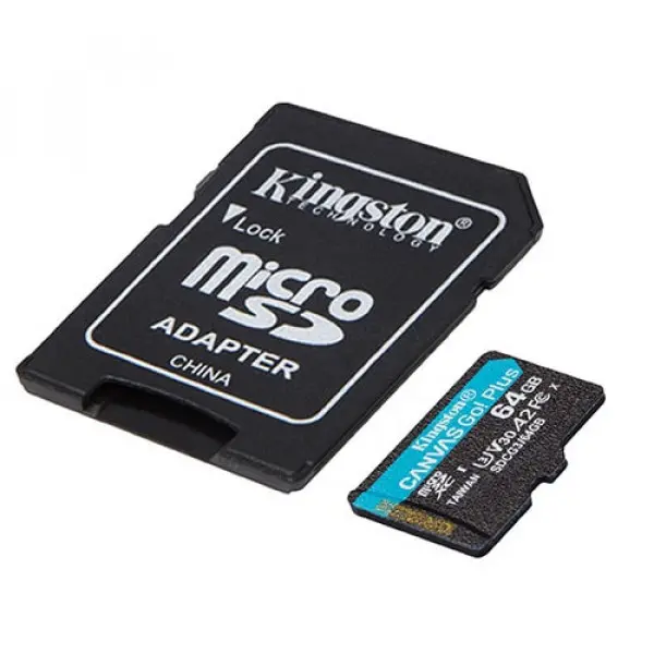 Micro SDXC Kngston 64GB  64GB class 10 U3 170MB/s - 70MB/s + adapter