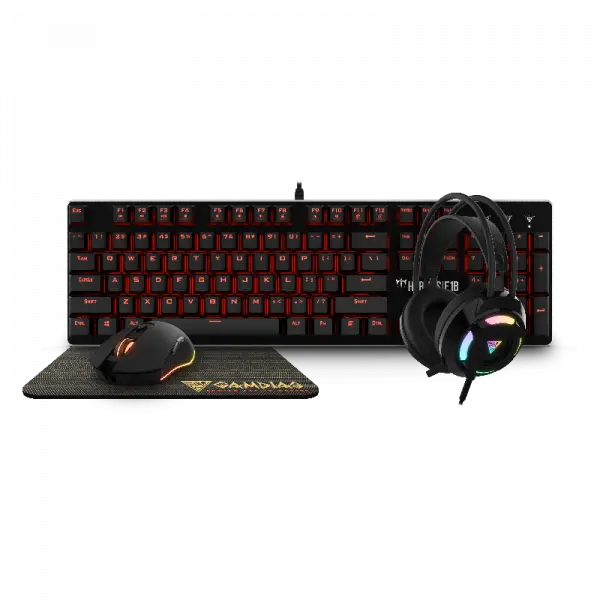 Tastatura mehanička + miš + podloga + slušalice Gamdias Hermes E1B