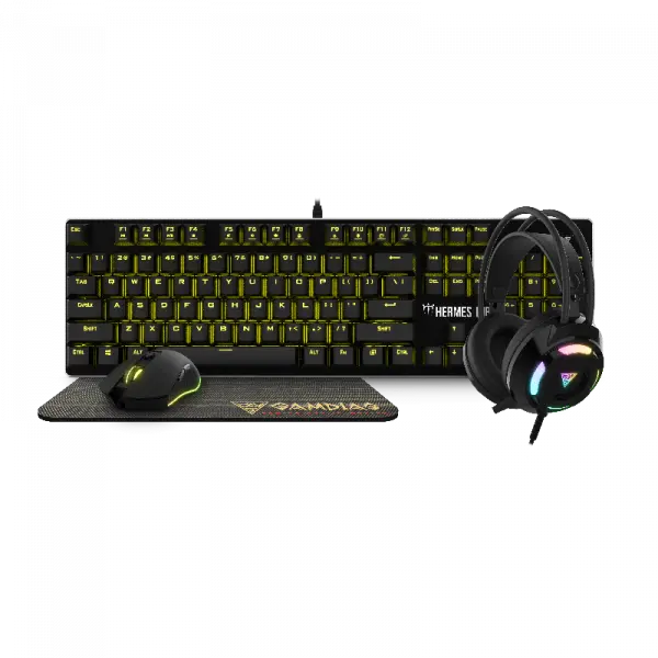 Tastatura mehanička + miš + podloga + slušalice Gamdias Hermes E1B