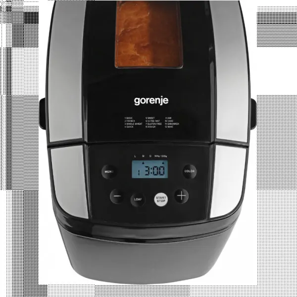 Mini pekara Gorenje BM1210BK snaga 800W/kapacitet 900-1200g/12 programa
