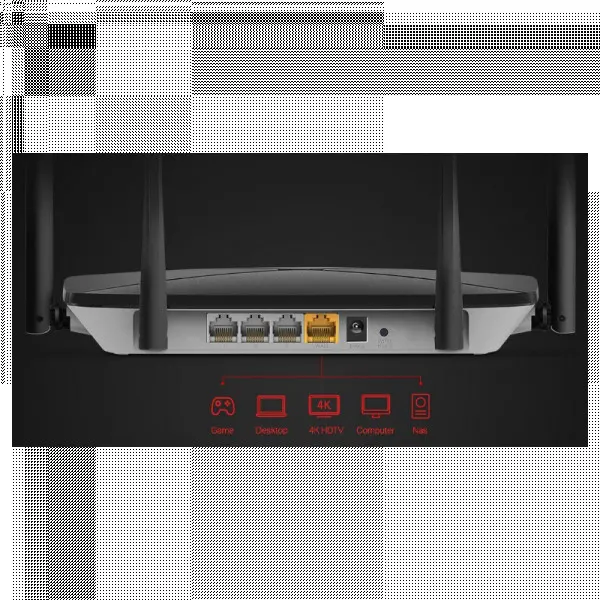 Wireless Router Mercusys AC12G AC1200/867Mb/s/ext x 4/2.4-5Ghz/1WAN/3LAN Gigabit