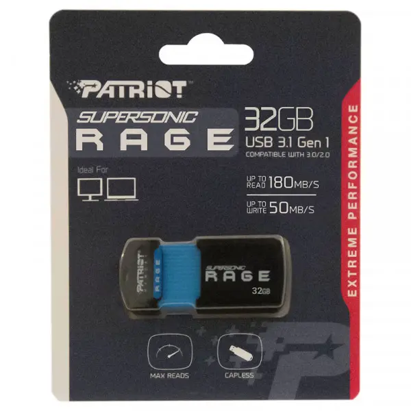 USB Flash 32GB Patriot Supersonic Rage 3.0 PEF32GSRUSB Black