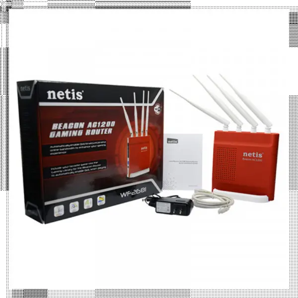 Wireless Router Netis Beacon AC1200 Gaming WF2681 2.4-5GHz/1200Mbps/4x5dbi/1WAN/4LAN/Repeat/AP