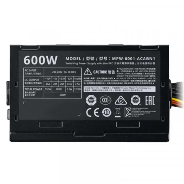 Napajanje 600W Elite V3 Cooler Master MPW-6001-ACABN1-EU