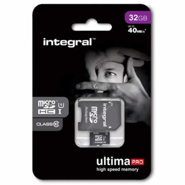 Micro SD 32GB Integral+ SD adapter INMSDH32G10-40U1 Class 10