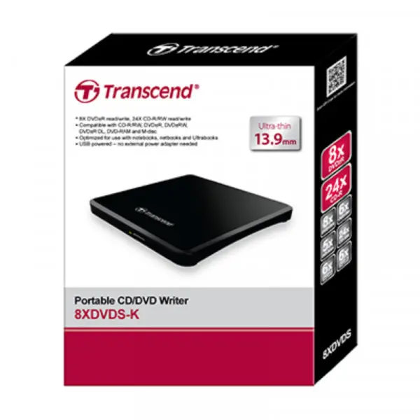 USB DVD+-R/RW Transcend  TS8XDVDS-K Slim Black