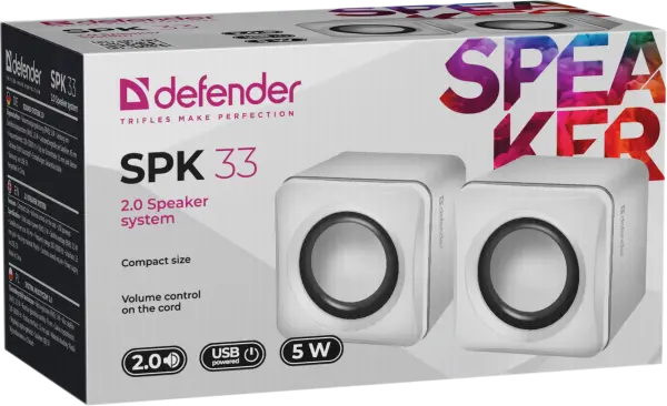 USB Zvučnici 2.0Defende SPK33 5W White
