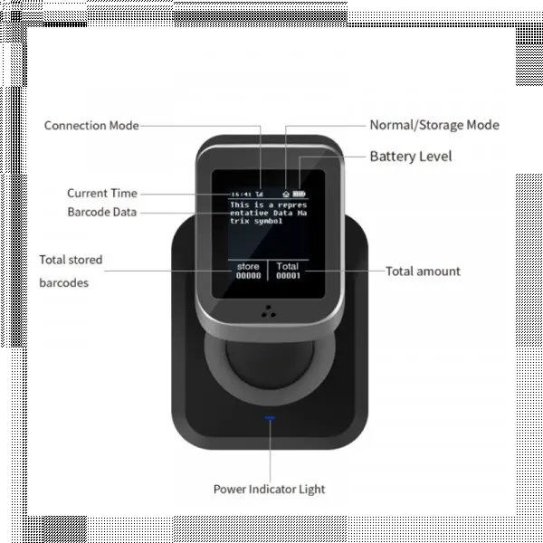 POS Barcode skener prenosni Symcode MJ-1932 2DWi-FiBluetoothdisplay16MB