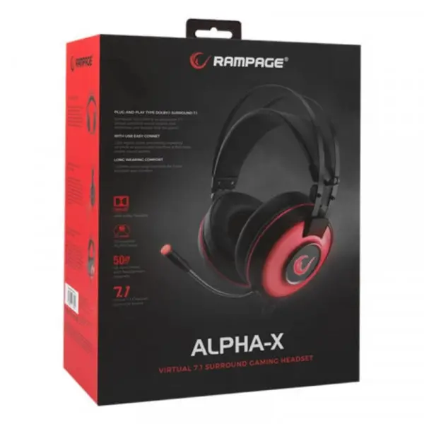 Slušalice sa mikrofonom Rampage Alpha-X SN-RW66 Crvene