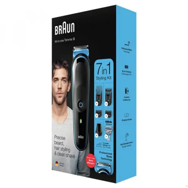 Trimer Braun MGK3242 7u1 punjiviregulacija 0,5-21mm + Gillette Fusion5