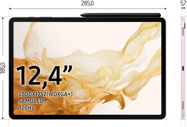 Tablet SAMSUNG Galaxy Tab S8 Plus 12OC 3.0GHz8GB128GB Wifi13+6MPAndroidsiva (
