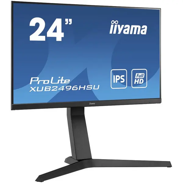 IIYAMA 24'' ETE, IPS-panel, 1920x1080, 13cm Height Adj. Stand, Pivot, 1ms (MPRT), 250 cdm˛, Speakers, HDMI, DisplayPort, USB-HUB (23,8'' VIS)