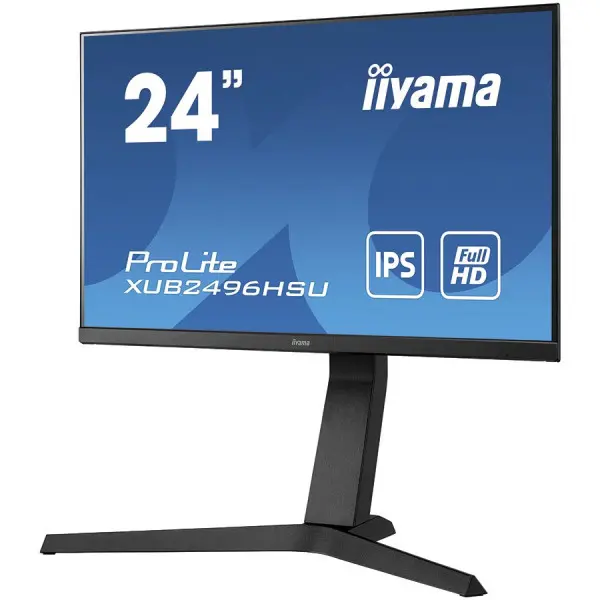 IIYAMA 24'' ETE, IPS-panel, 1920x1080, 13cm Height Adj. Stand, Pivot, 1ms (MPRT), 250 cdm˛, Speakers, HDMI, DisplayPort, USB-HUB (23,8'' VIS)