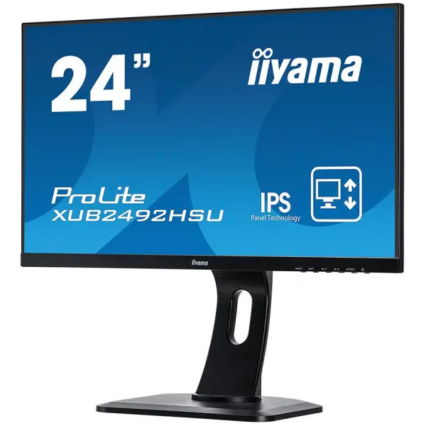 IIYAMA Monitor Prolite, 24'' ETE, ULTRA SLIM LINE , 1920x1080, IPS-panel, 13cm Height Adj. Stand, Pivot, 4ms, 250 cdm˛, Speakers, VGA, HDMI,