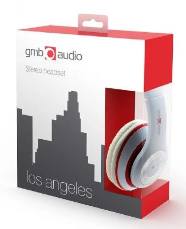 MHS-LAX-W Gembird Stereo slusalice sa mikrofonom \''Los Angeles\'' white (1x3,5mm)