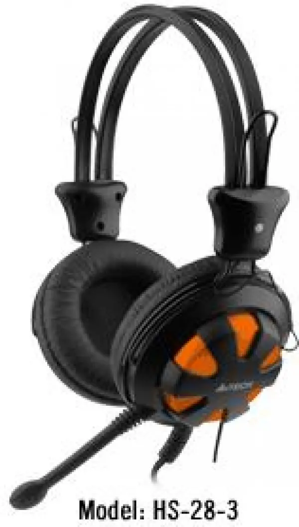 A4-HS-28-3 A4Tech Gejmerske slusalice sa mikrofonom, 40mm/32ohm, black/orange, 2x3.5mm