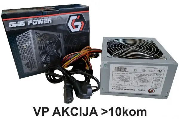 GMB-560-12 sa kutijom ** Gembird napajanje 560W 12cm FAN, 20+4pin, 2xSATA 2xIDE 4-p. (1229)