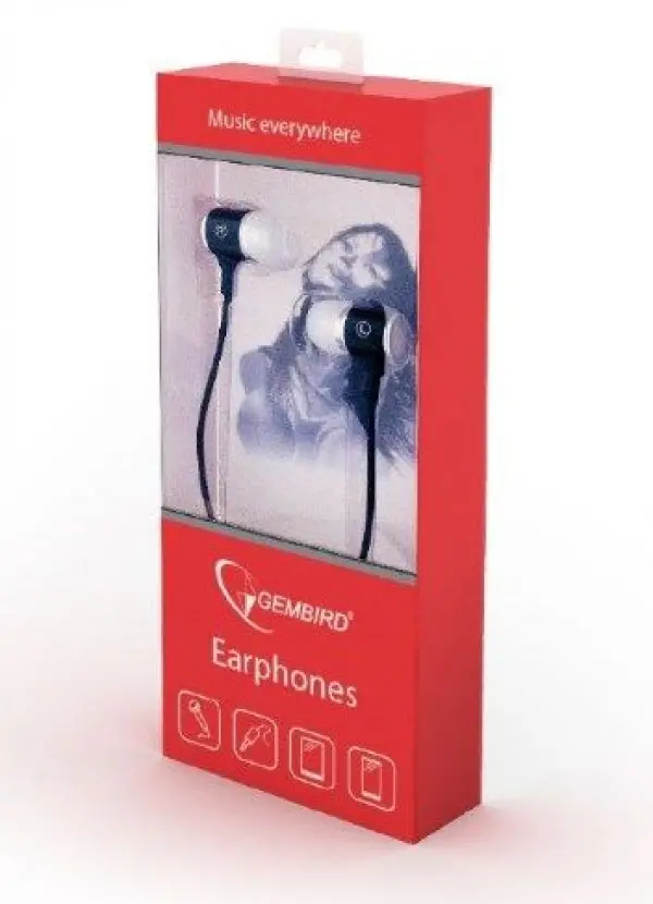 MHS-EP-001 * Gembird Metal MP3 slusalice sa mikrofonom black (1x3,5mm) FO