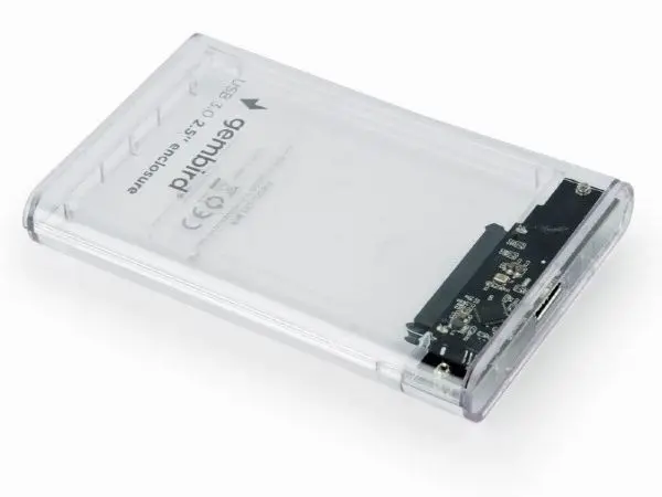 EE2-U3S9-6 Gembird USB 3.0 Externo kuciste za 2.5\'' SATA hard diskove 9,5mm transparentni + futrola