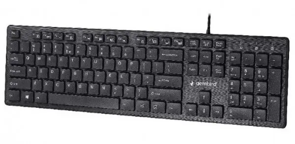 KB-MCH-03 Gembird Multimedia chocolate, keyboard, USB, US layout, Slim black