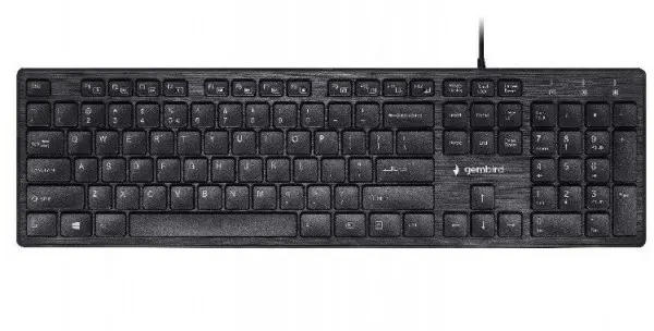 KB-MCH-03 Gembird Multimedia chocolate, keyboard, USB, US layout, Slim black
