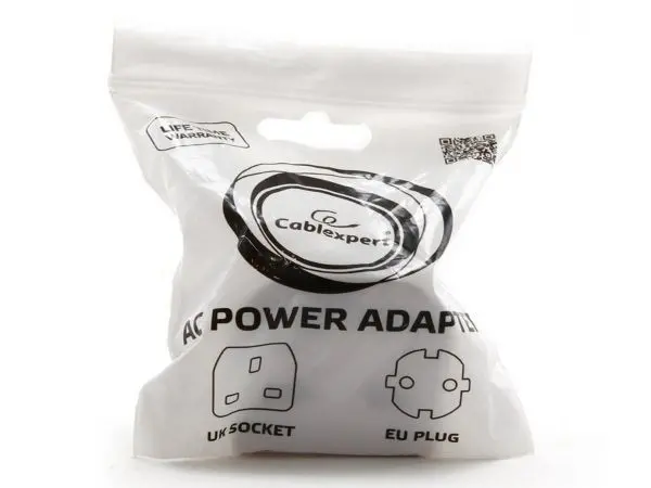 A-AC-UKEU-001 Gembird AC power adapter UK socket to EU Schuko plug 7.5A Travel Adapter