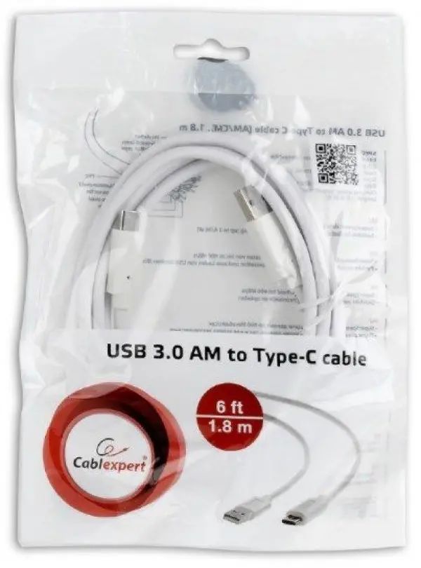 CCP-USB3-AMCM-6-W USB 3.0 AM to Type-C cable (AM/CM), 1.8 m, white