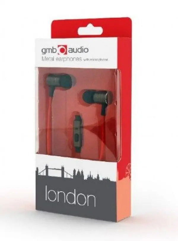 MHS-EP-LHR * Gembird Metal MP3 slusalice sa mikrofonom + volume kontrol \''London\'' (1x3,5mm) FO