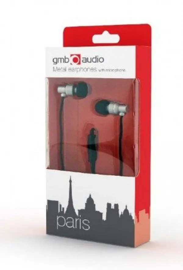 MHS-EP-CDG-S  Gembird Metal MP3 slusalice sa mikrofonom + volume kontrol \''Paris\'' Silver (1x3,5mm) FO