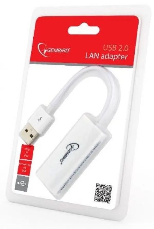 NIC-U2-02 Gembird USB 2.0 to Fast Ethernet LAN adapter 10/100 white ( mrezna kartica ln)