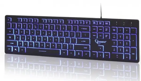 KB-UML3-01 Gembird tastatura multimedijalna sa pozadinskim osvetljenjem, US layout USB