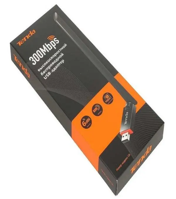 Tenda U6 Wireless N300 USB adapter antena 6dBi, 100mw(20dBm), WPS, softAP