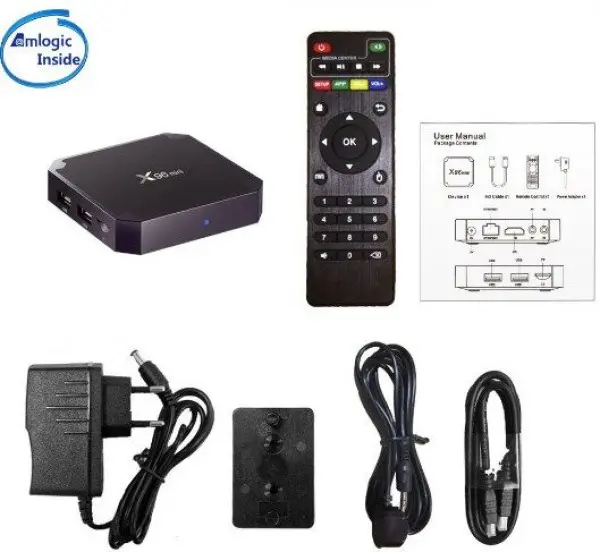 GMB-X96 Mini 2/16GB DDR3 Gembird smart TV box S905W quad, Mali450 4K, KODI Android 7.1.2,+ IR-kabl
