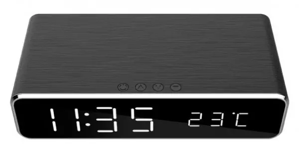 DAC-WPC-01 Gembird Digitalni sat + alarm sa bezicnim punjenjem telefona, Black