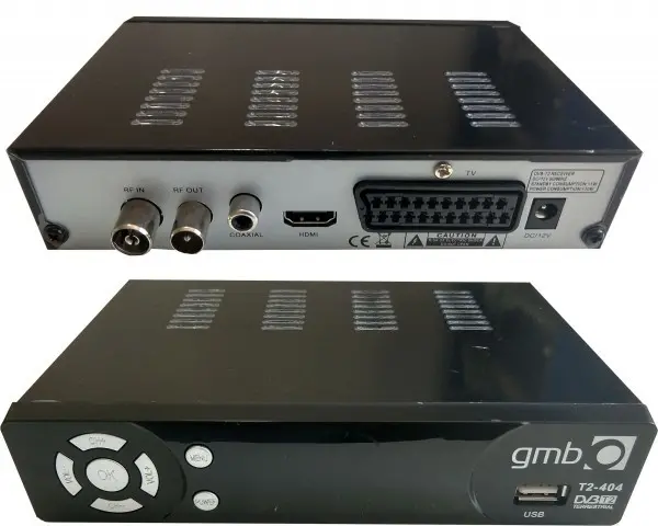 GMB-T2-404 **DVB-T2 SET TOP BOX USB/HDMI/Scart/RF-out, PVR, Full HD, H264, hdmi-kabl, modulator 1409