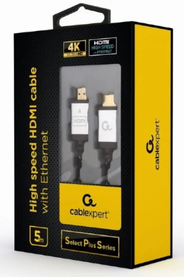 CCB-HDMIL-5M Gembird HDMI kabl, High speed,ethernet support 3D/4K TV \''Select Plus Series\'' blister 5m