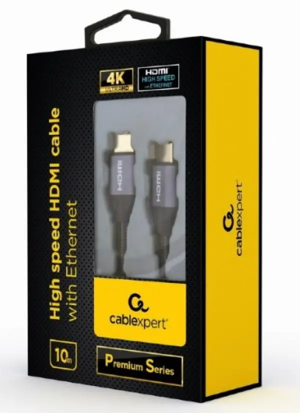CCBP-HDMI-10M Gembird HDMI kabl, High speed, ethernet support 3D/4K TV \''Premium Series\'' 10m  blister
