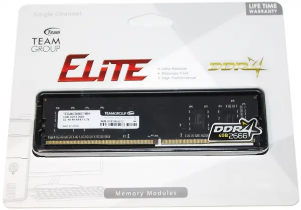 TeamGroup DDR4 TEAM ELITE UD-D4 4GB 2666MHZ 1,2V 19-19-19-43 TED44G2666C1901